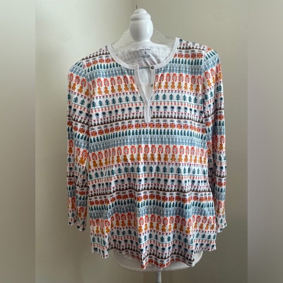 Tuckernuck Roller Rabbit Bands Weave Pima Cotton Pajama Top Size S NWOT - Picture 5 of 9